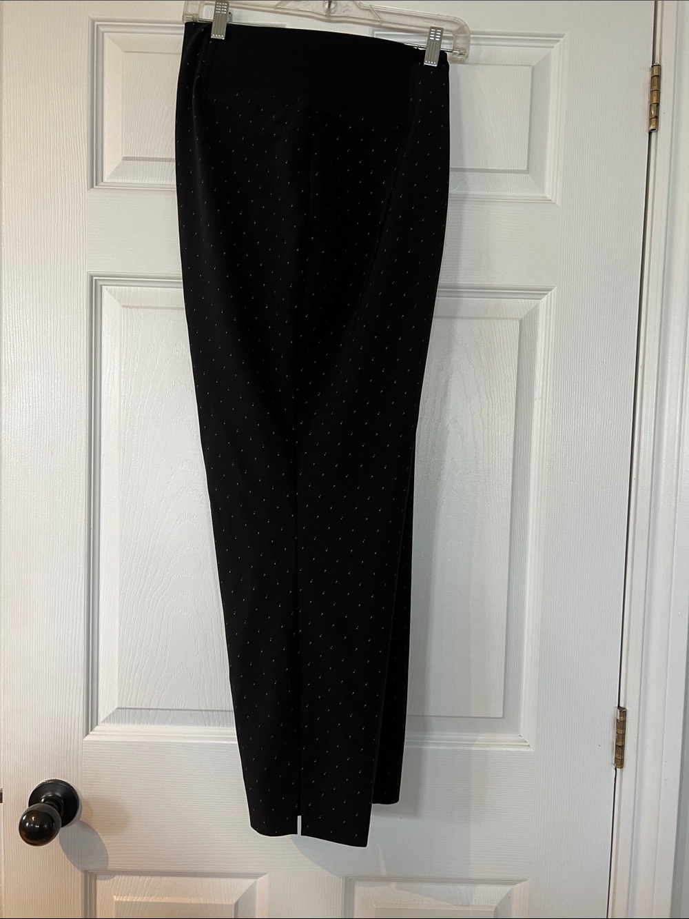 TanJay Black Ankle Cropped Pants with Subtle Dot Detail